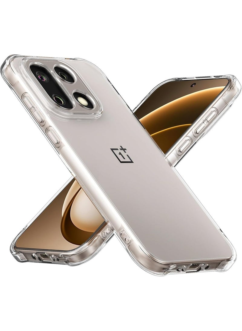 Case for OnePlus 15, Clear Phone Case with Reinforced Corners Camera Protection Bumper Slim Fit Shockproof Flexible TPU Case for OnePlus 15, Transparent - Image 1